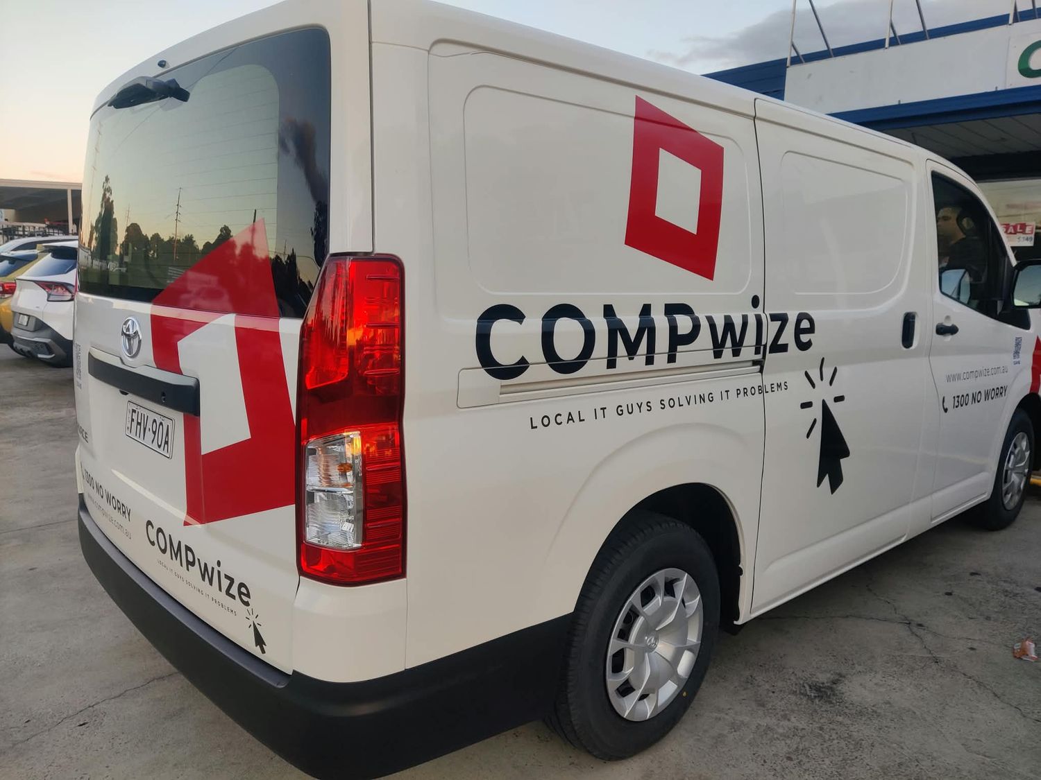 COMPwize service van used for computer repair pickups and deliveries across Western Sydney