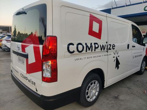 The COMPwize van used for mobile computer repairs across Western Sydney